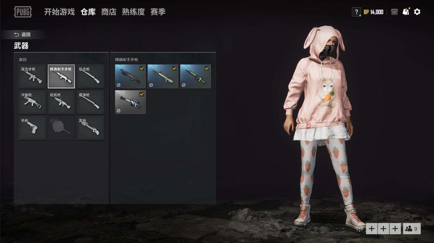 【大圣】绝地求生余波满级通行证 兔子套装 各种极品皮肤.